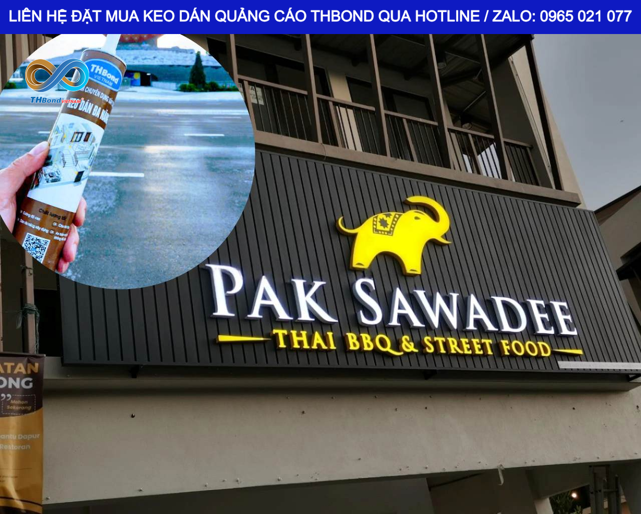 Khi thi công biển bảng có nhiều chi tiết nhỏ, THBond giúp xưởng chủ động hơn trong việc lựa chọn giải pháp liên kết phù hợp từng vật liệu.