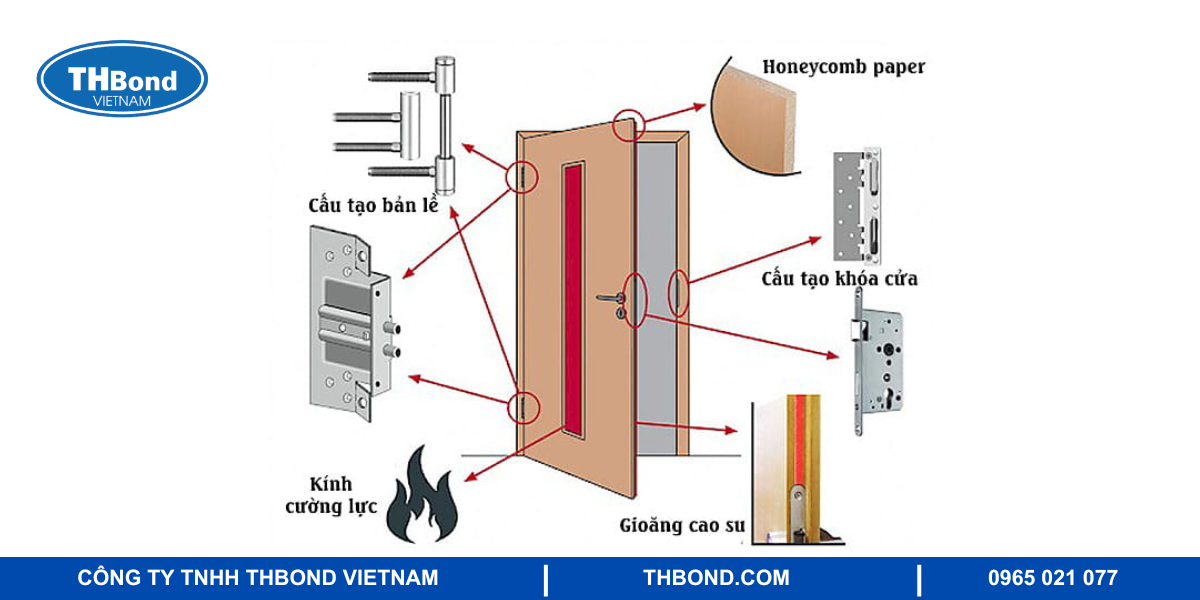 Cấu tạo cửa chống cháy sử dụng lõi giấy tổ ong