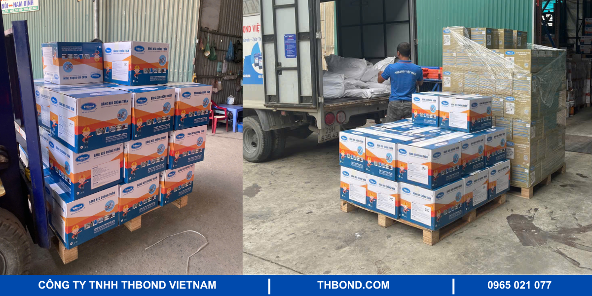 Hình ảnh giao hàng băng keo chống thấm của THbond