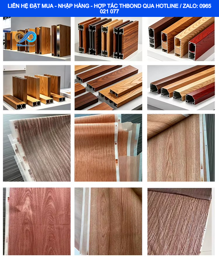 Bộ sưu tập Giấy Phim Vân Gỗ THBond đa dạng màu sắc và kiểu vân hiện đại