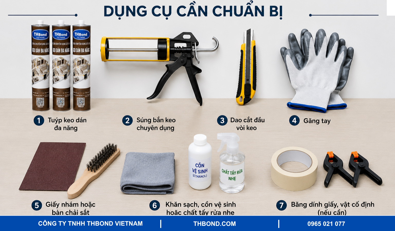Dụng cụ cần chuẩn bị trước khi sử dụng keo dán đa năng