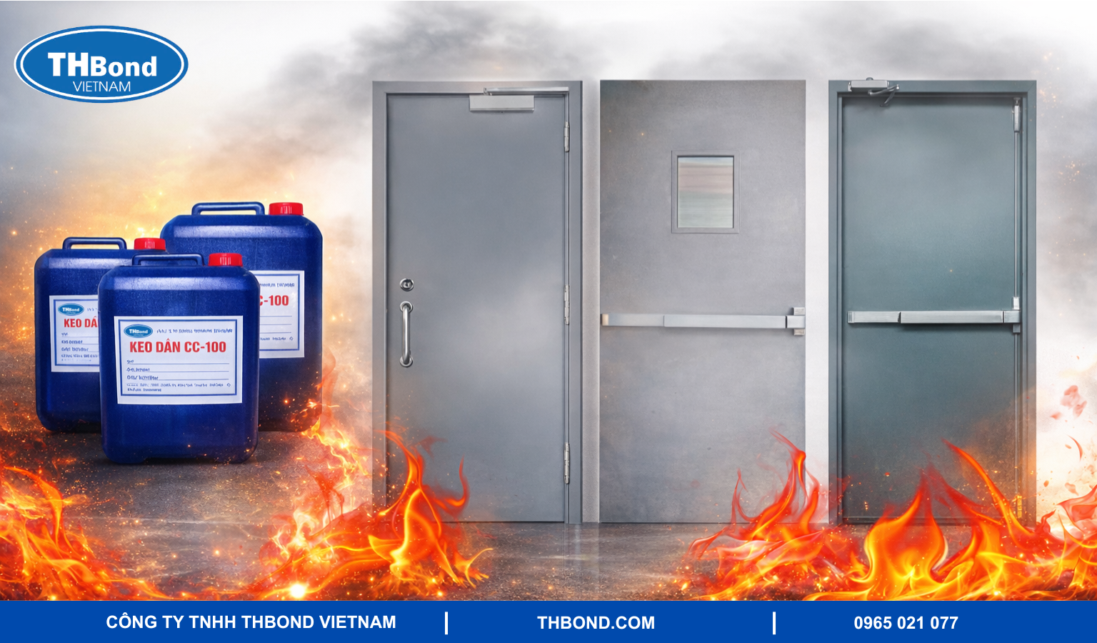 Ứng dụng keo chống cháy THBond trong sản xuất cửa thép vân gỗ, cửa chống cháy