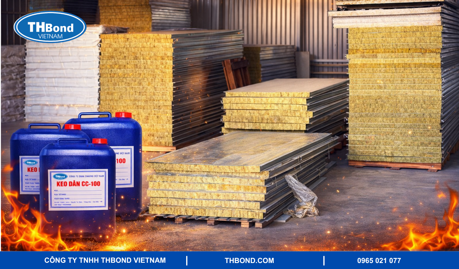 Ứng dụng keo chống cháy THBond trong sản xuất tấm Panel chống cháy