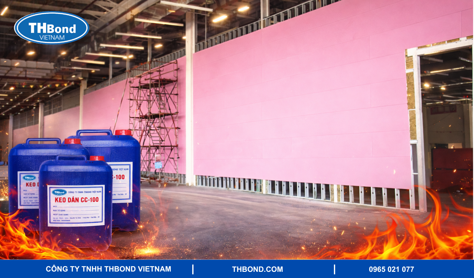 Ứng dụng keo chống cháy THBond trong sản xuất vách chống cháy