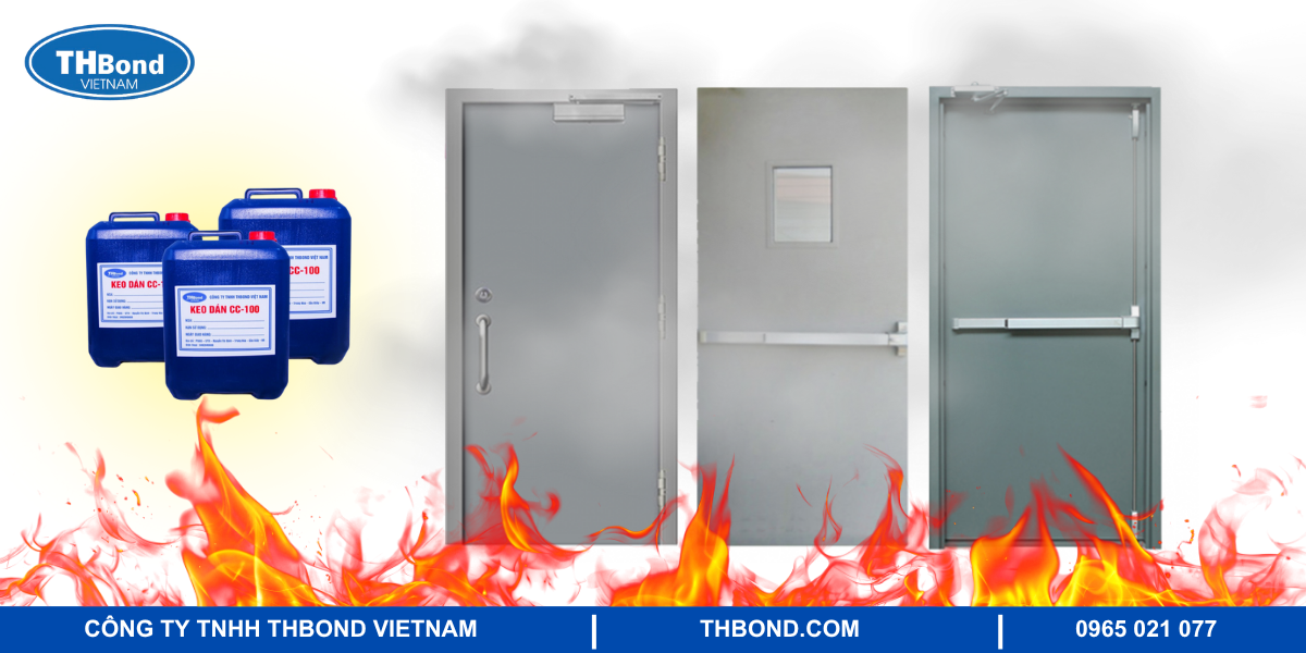 Ứng dụng keo chống cháy THBond trong sản xuất cửa thép vân gỗ, cửa chống cháy