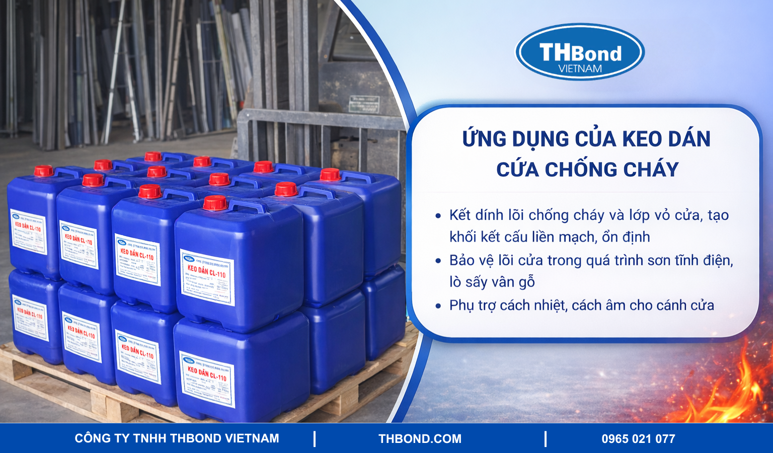 Ứng dụng của keo dán cửa chống cháy