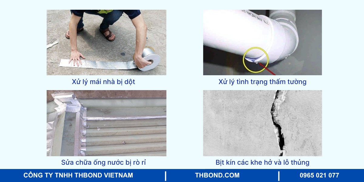 Băng keo chống thấm chống dột được dùng cho những vấn đề gì?