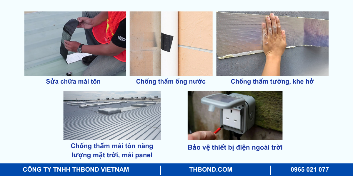 Ứng dụng của băng keo chống thấm