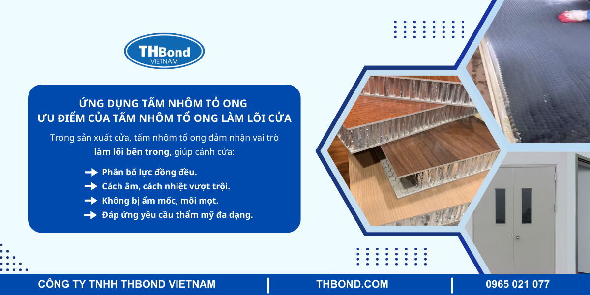 Ứng dụng tấm nhôm tổ ong làm lõi cửa