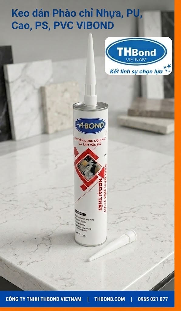 Keo dán Phào chỉ Nhựa, PU, Thạch Cao, PS, PVC - Keo dán nội thất VIBOND dùng để dán Gờ chỉ - THBond-com