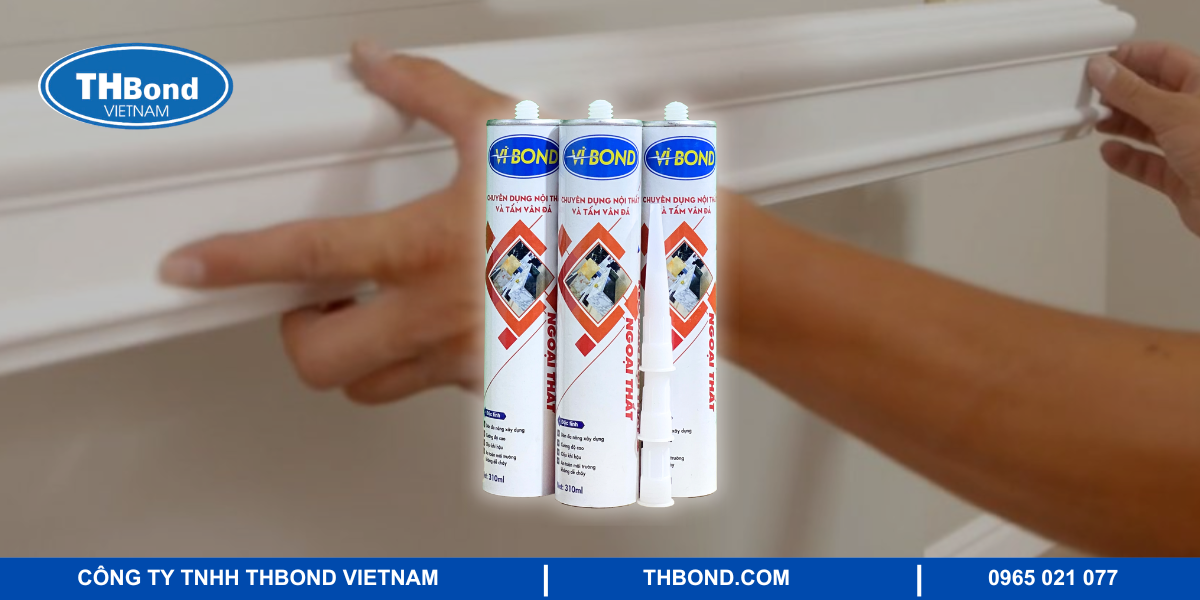 Keo dán Phào chỉ Nhựa, PU, Thạch Cao, PS, PVC - Keo dán nội thất VIBOND dùng để dán Gờ chỉ (3) - THBond-com