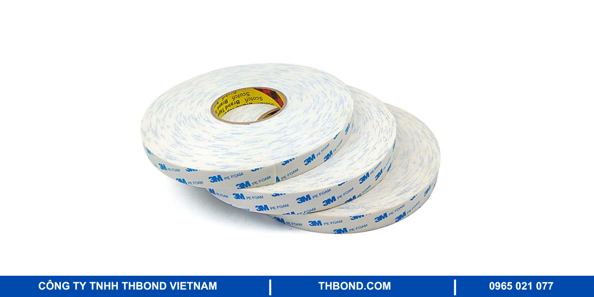 Băng keo 2 mặt 3M 1600T Foam VHB - Băng keo 2 mặt dán tường siêu chắc