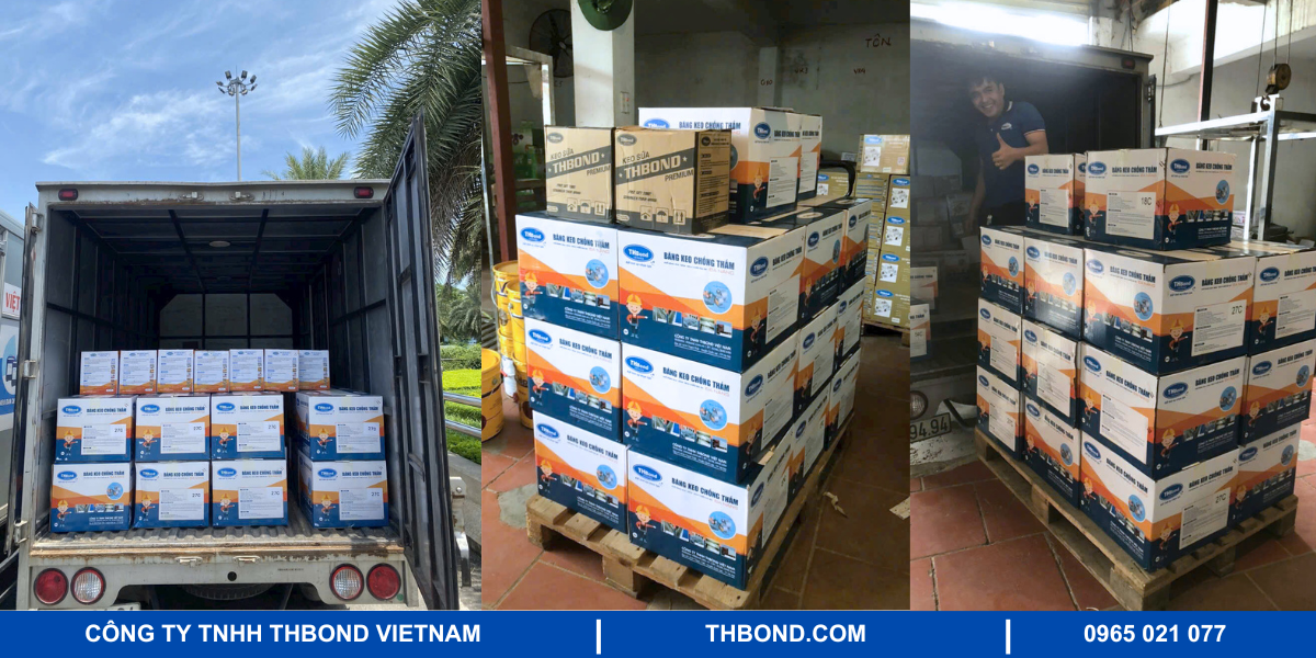 Hình ảnh giao băng keo chống thấm THbond tới các đại lý