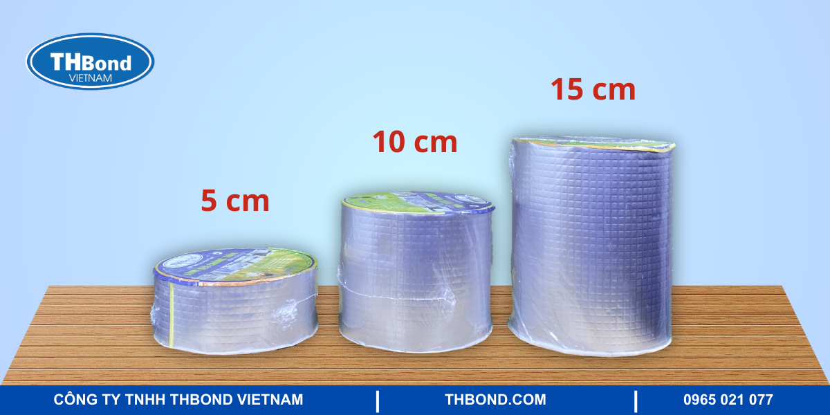 Kích thước cuộn băng keo chống thấm THbond