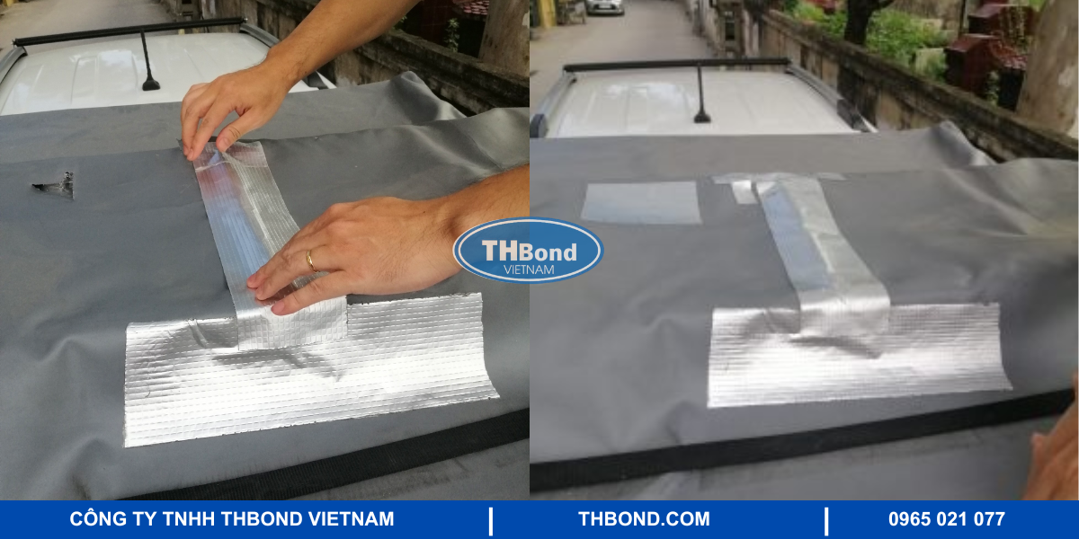 Vá bạt xe tải với băng keo
