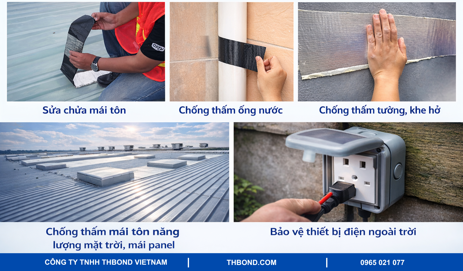 Ứng dụng của băng keo chống thấm