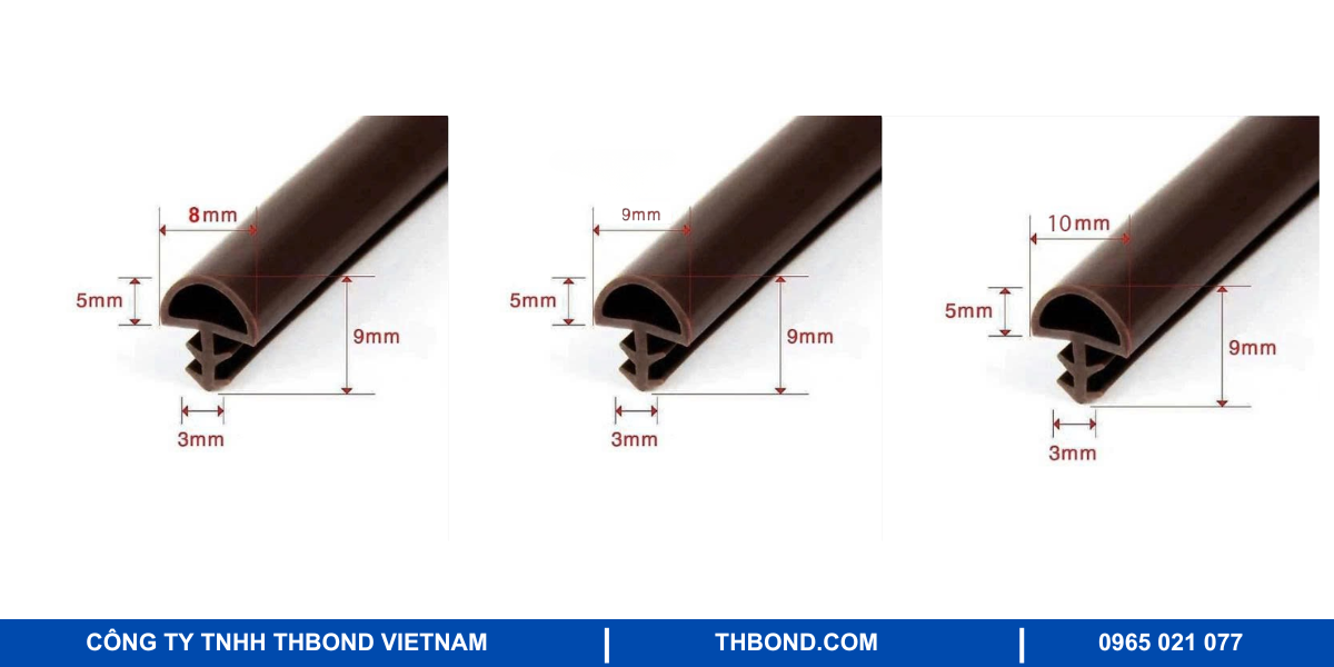 Kích thước gioăng cao su cửa gỗ chống cháy THbond
