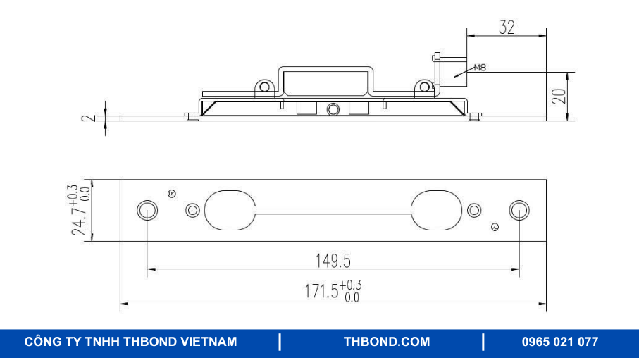 Cấu tạo chốt âm cửa chống cháy THbond