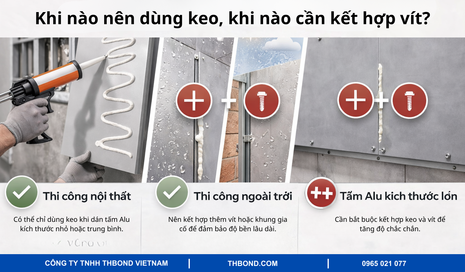 Khi nào nên dùng keo, khi nào cần kết hợp vít?