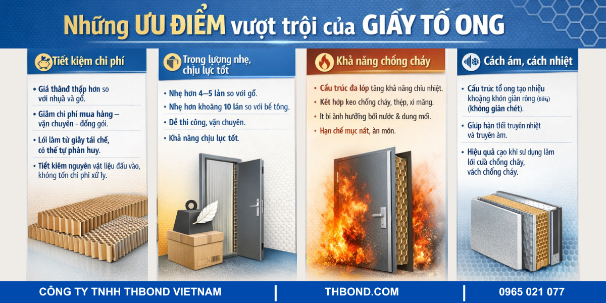 Những ưu điểm vượt trội của giấy tổ ong