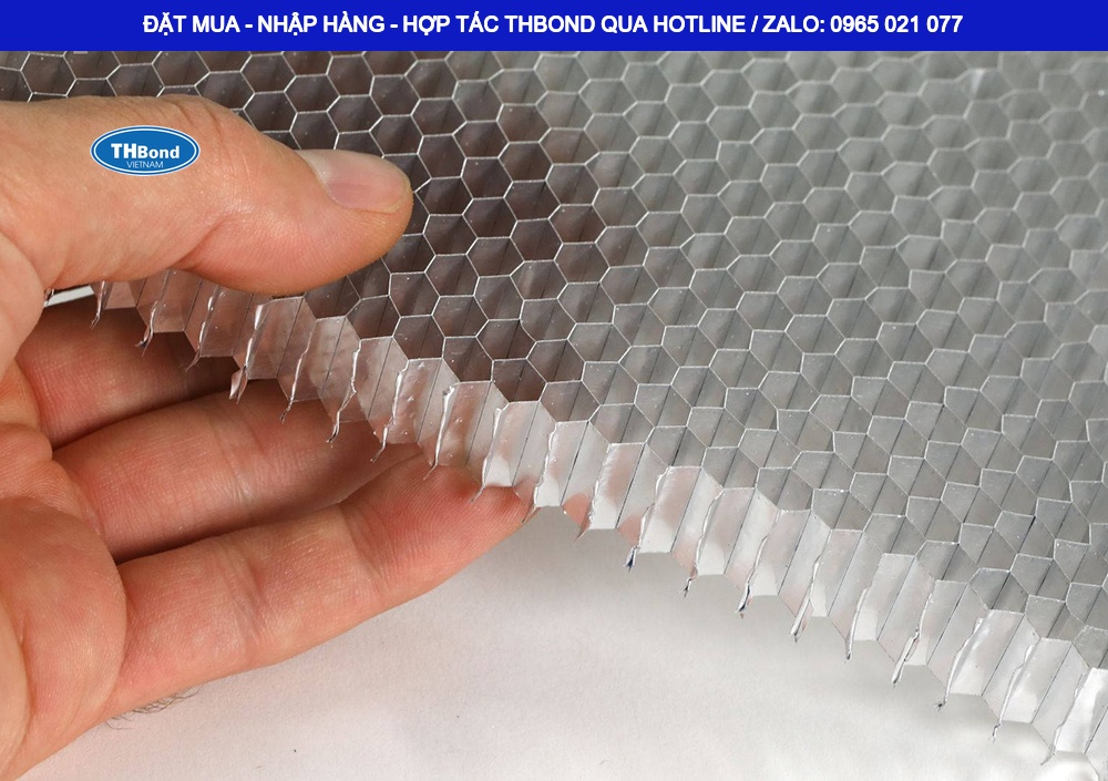 Với trọng lượng nhẹ và khả năng chịu lực tốt, lõi nhôm tổ ong THBond giúp cánh cửa thép và cửa thép vân gỗ duy trì độ cứng, hạn chế biến dạng trong quá trình sử dụng - thbond-com