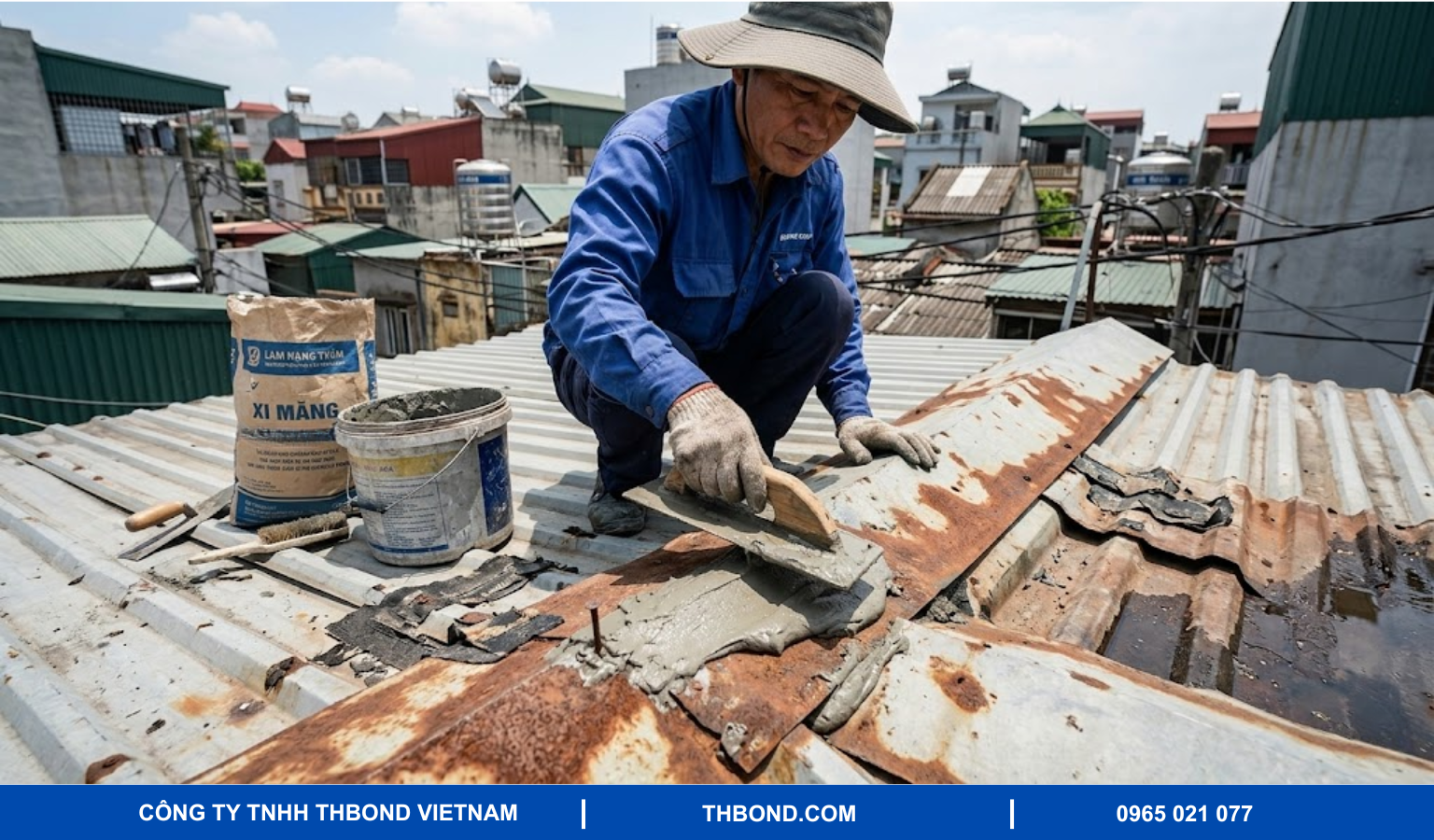 Chống dột mái tôn bằng xi măng
