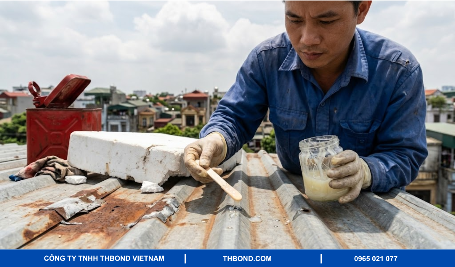 Chống dột mái tôn bằng xăng và xốp