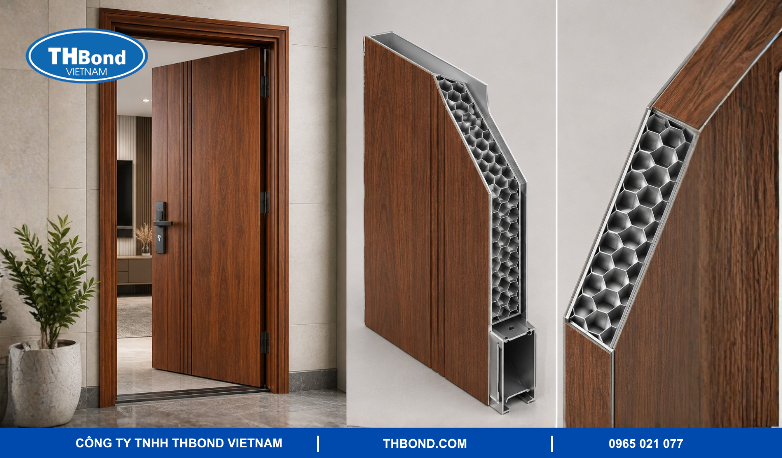 Ứng dụng lõi nhôm tổ ong trong sản xuất cửa thép và cửa thép vân gỗ