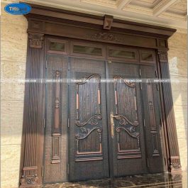 Bộ cửa thép vân 5D ứng dụng huỳnh cửa trung tâm, ốp trần , trán lanh tô sơn vân 5D - thbond-com