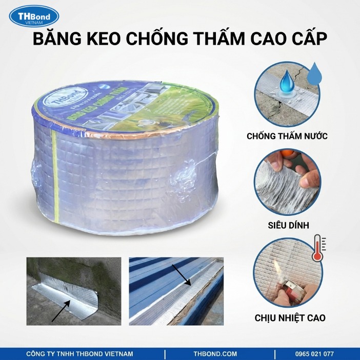 Băng keo chống thấm THBond giúp bảo vệ vị trí liên kết trước tác động của thời tiết, tia UV và sự thay đổi nhiệt độ - thbond-com