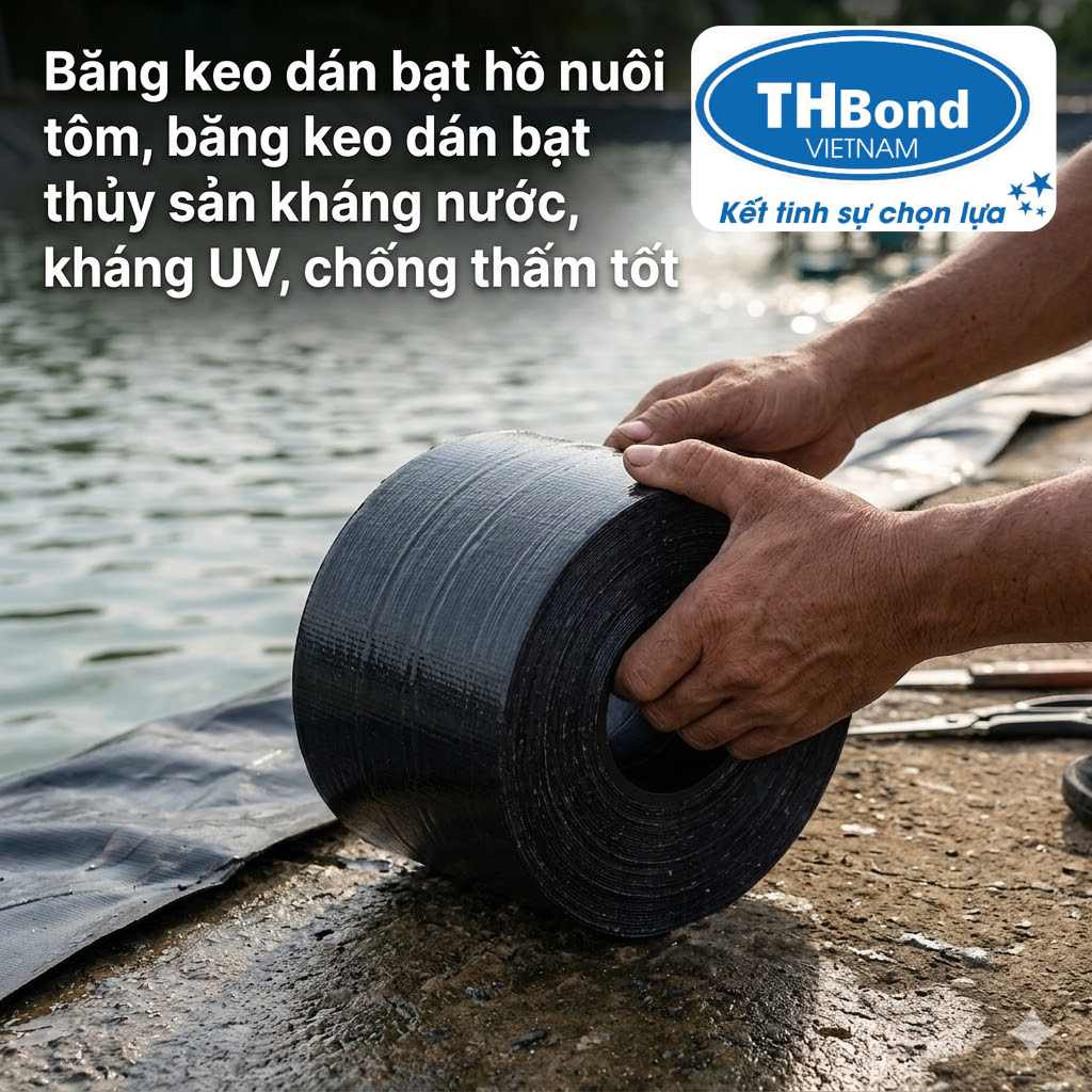 Băng keo dán bạt hồ nuôi tôm, băng keo dán bạt thủy sản kháng nước, kháng UV, chống thấm tốt - thbond-com