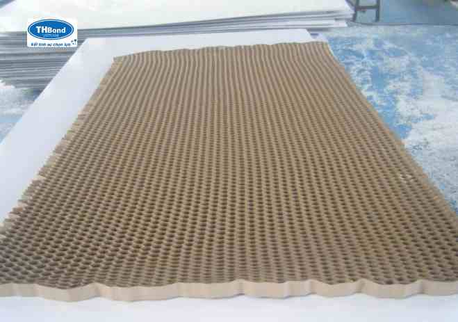 Cận cảnh lõi giấy tổ ong được thi công bên trong cánh cửa chống cháy - thbond-com