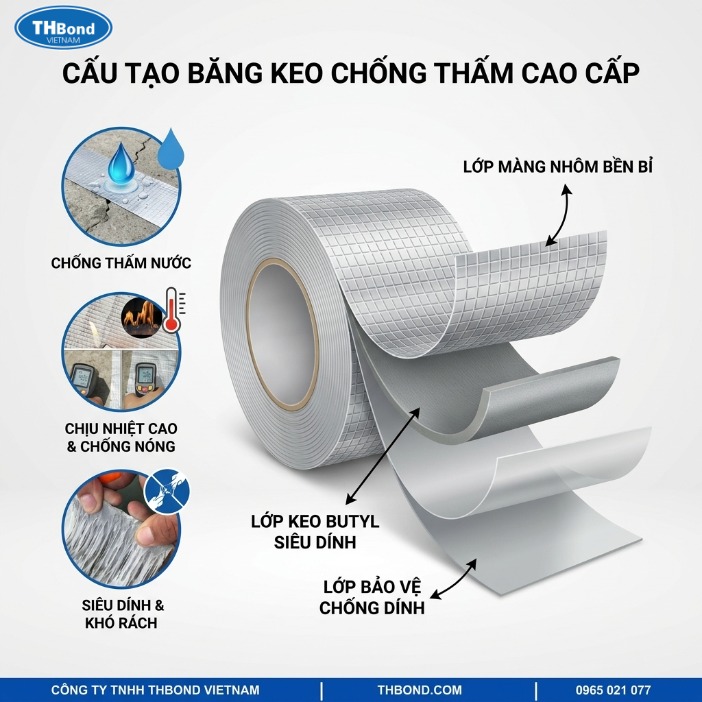 Cấu Trúc, Cấu Tạo Thành Phần Của Băng Keo Chống Thấm và hiệu quả trong thực tế - thbond-com
