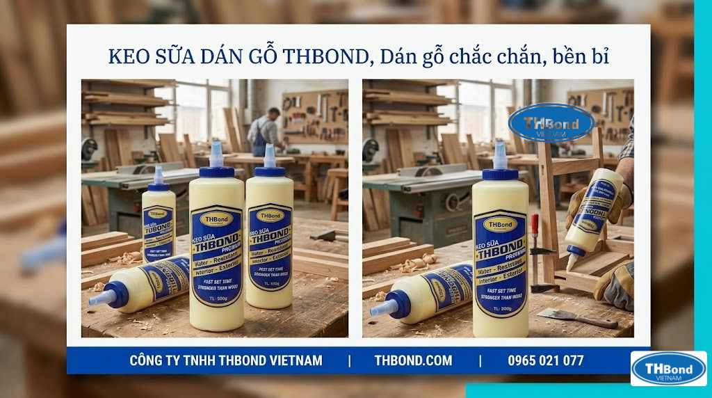 KEO SỮA DÁN GỖ THBOND, Dán gỗ chắc chắn, bền bỉ - thbond-com