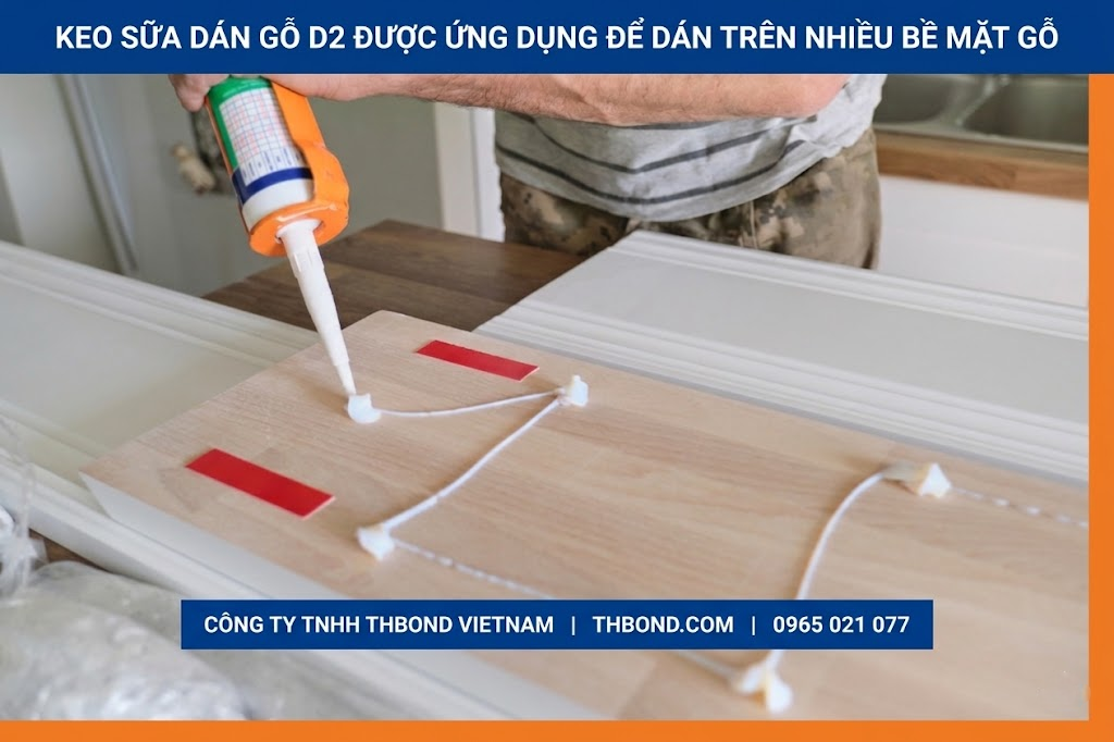 Keo Sữa Dán Gỗ D2 được ứng dụng để dán trên nhiều bề mặt gỗ - thbond-com