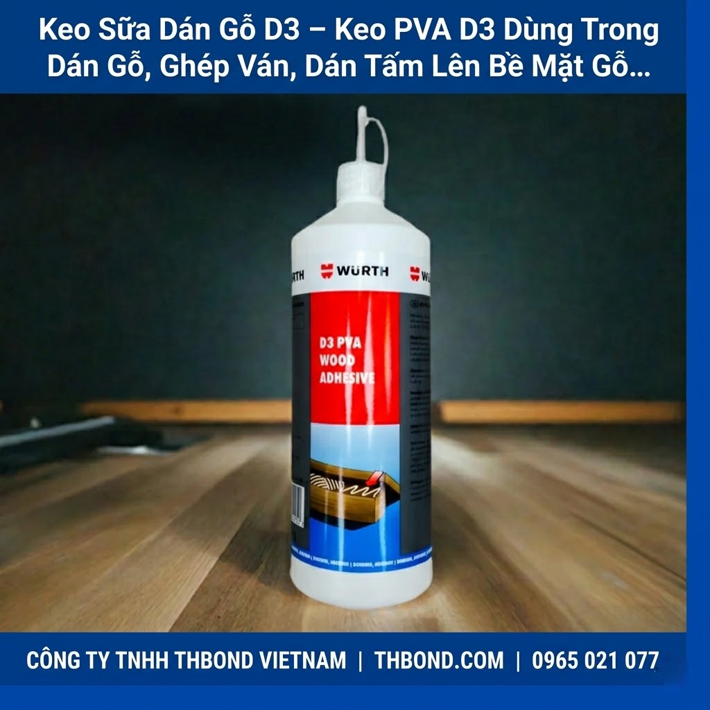 Keo Sữa Dán Gỗ D3 – Keo PVA D3 dùng để dán gỗ, ghép ván, dán các tấm vật liệu lên bề mặt gỗ - thbond-com