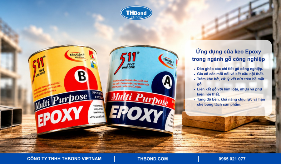 Keo epoxy ab 2 thành phần để dán gỗ công nghiệp