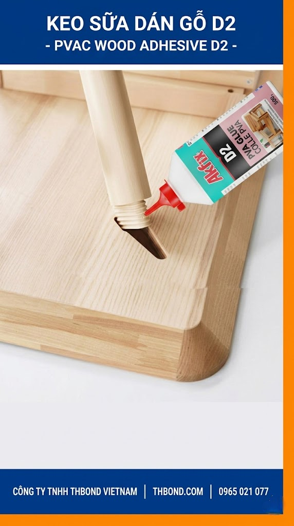 Keo sữa dán gỗ D2 - Dán gỗ công nghiệp, gỗ tự nhiên và các loại vật liệu gỗ khác - thbond-com