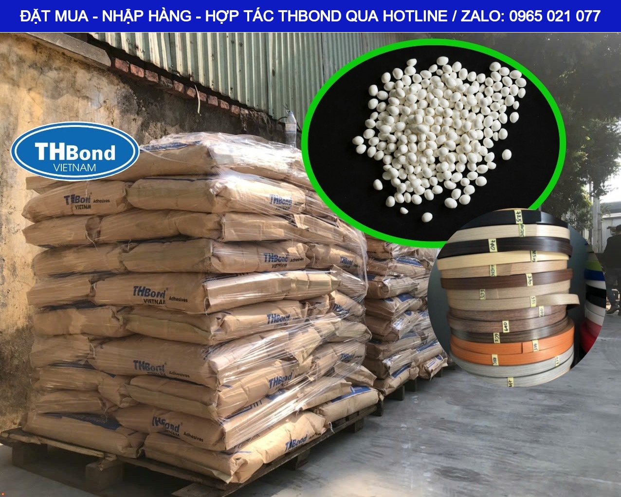 Mối dán cạnh MDF, HDF, MFC, Plywood bằng keo hạt THBond cho liên kết bền vững - thbond-com