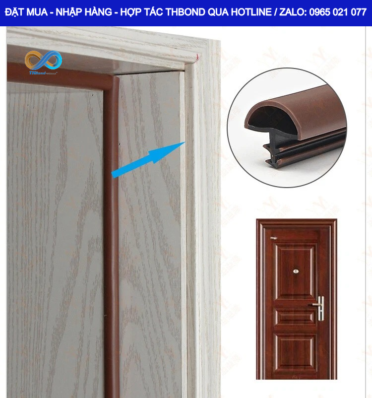 Gioăng Cao Su Chữ T THBond Phù Hợp Cho Cửa Thép Vân Gỗ Và Cửa Công Nghiệp_wm