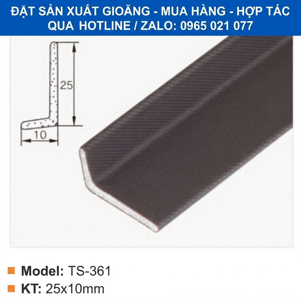 Gioăng Xốp chữ L kích thước 25x10mm ứng dụng cho Cửa, thiết bị kỹ thuật - thbond-com