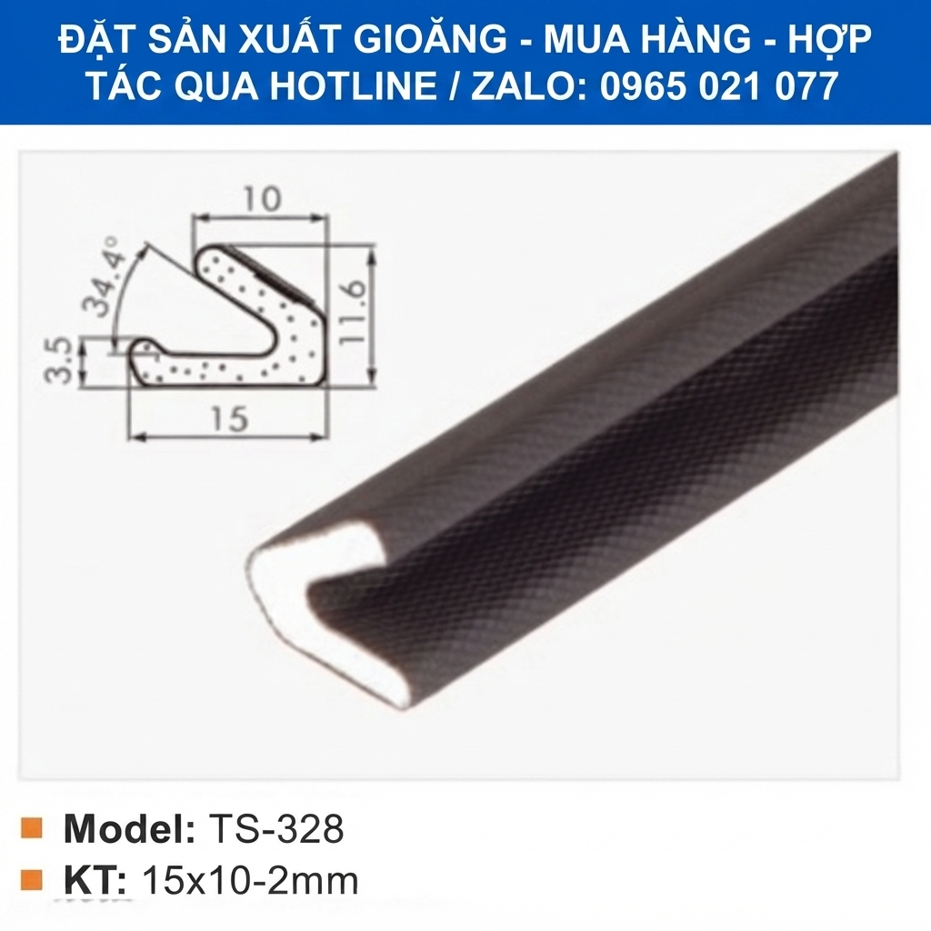 Gioăng Xốp chữ V, gioăng PU chữ V kích thước 15x10-2mm cho cửa, thiết bị kỹ thuật - thbond-com