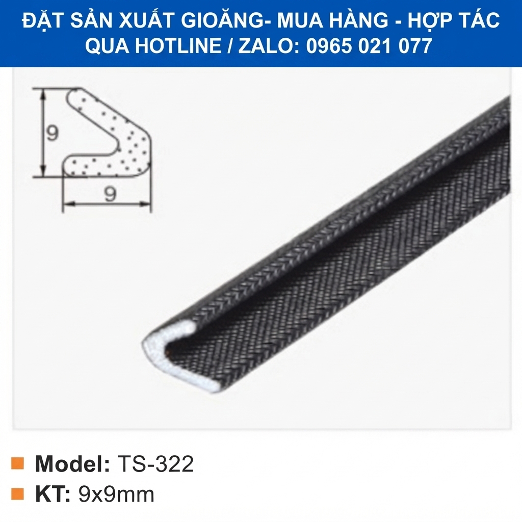 Gioăng Xốp chữ V, gioăng PU chữ V kích thước 9x9mm cho cửa, thiết bị kỹ thuật - thbond-com