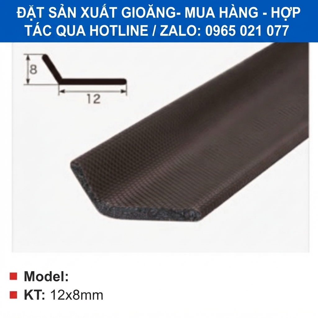 Gioăng chống cháy kích thước 12x8mm, gioăng xốp chống cháy - thbond-com