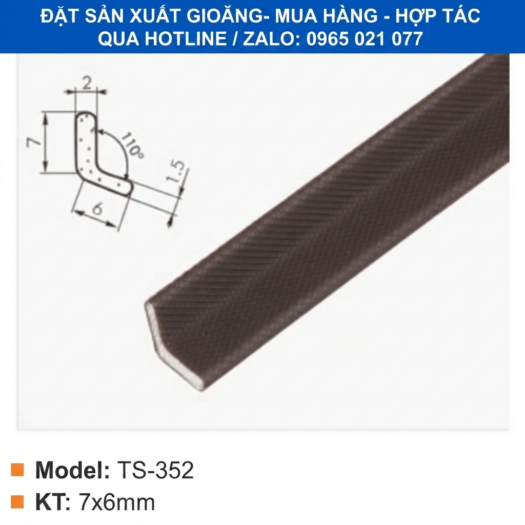 Gioăng xốp PU chữ V kích thước 7x6mm cho cửa, thiết bị kỹ thuật - thbond-com