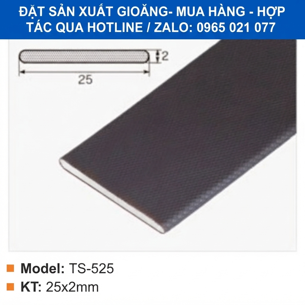 Gioăng xốp dẹt kích thước 25x2mm cho sản xuất cửa, thiết bị kỹ thuật - thbond-com