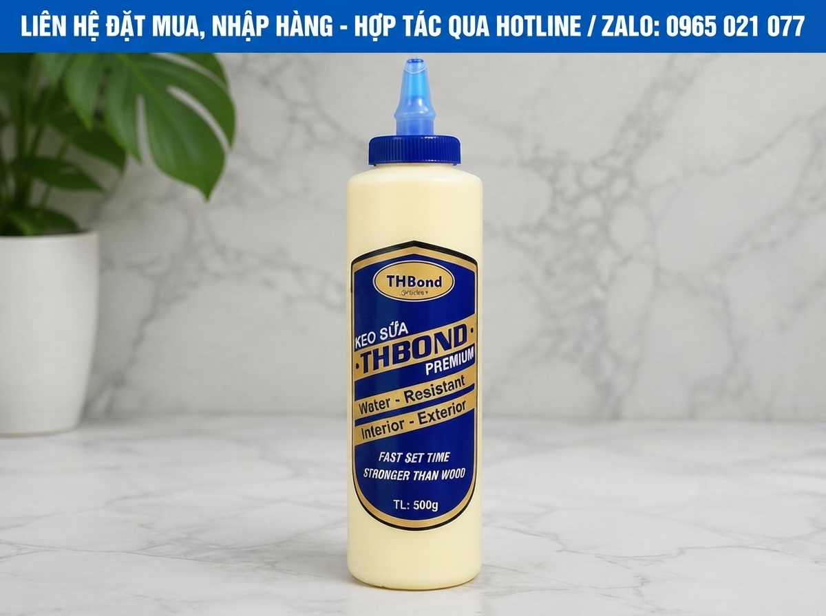 Keo sữa THBond là một trong các dòng keo dán gỗ chuyên dụng cho nhà máy và xưởng sản xuất