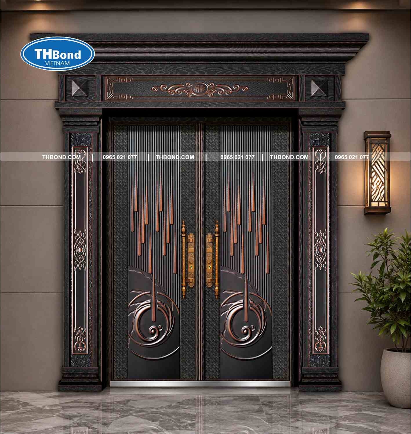 Mẫu cửa chính biệt thự 5D sở hữu hiệu ứng vân sơn 5D chân thực cùng thiết kế Huỳnh Pano đẳng cấp, sang trọng cho ngôi nhà - thbond-com