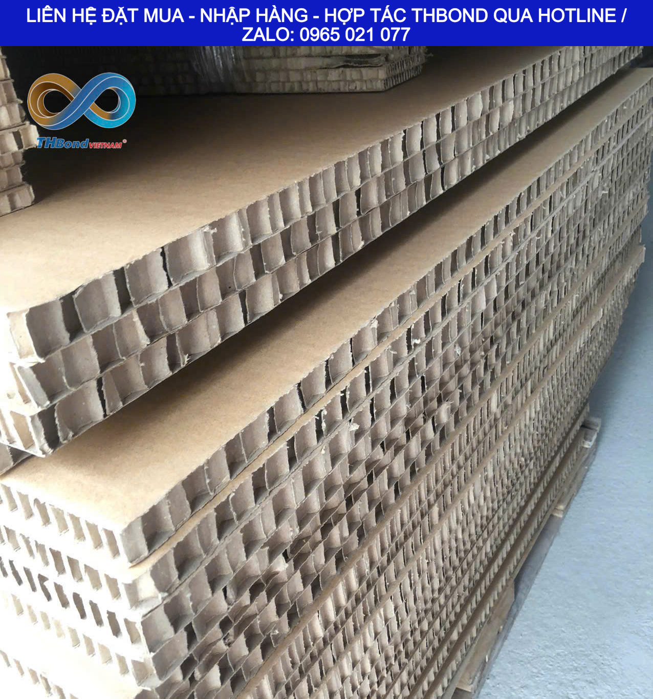 GIẤY TỔ ONG TẤM THBond dùng làm lớp bảo vệ cho kính, gốm sứ và các sản phẩm dễ va đập trong vận chuyển hàng hóa