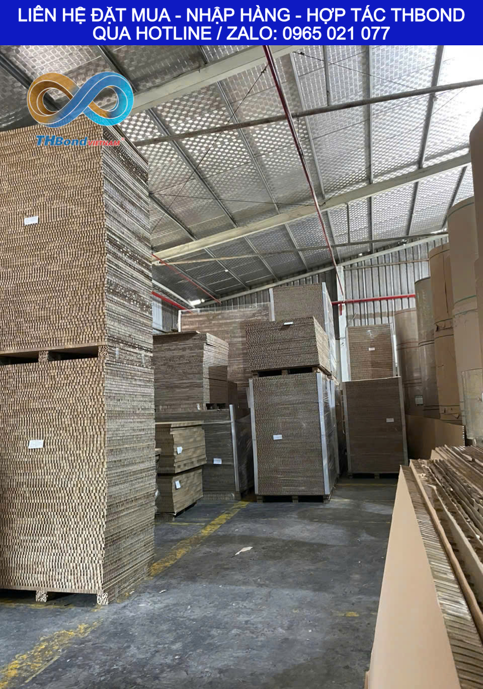 Cấu trúc ô tổ ong của GIẤY TỔ ONG TẤM THBond tạo nên hệ lõi có khả năng chịu lực mạnh và độ ổn định cao